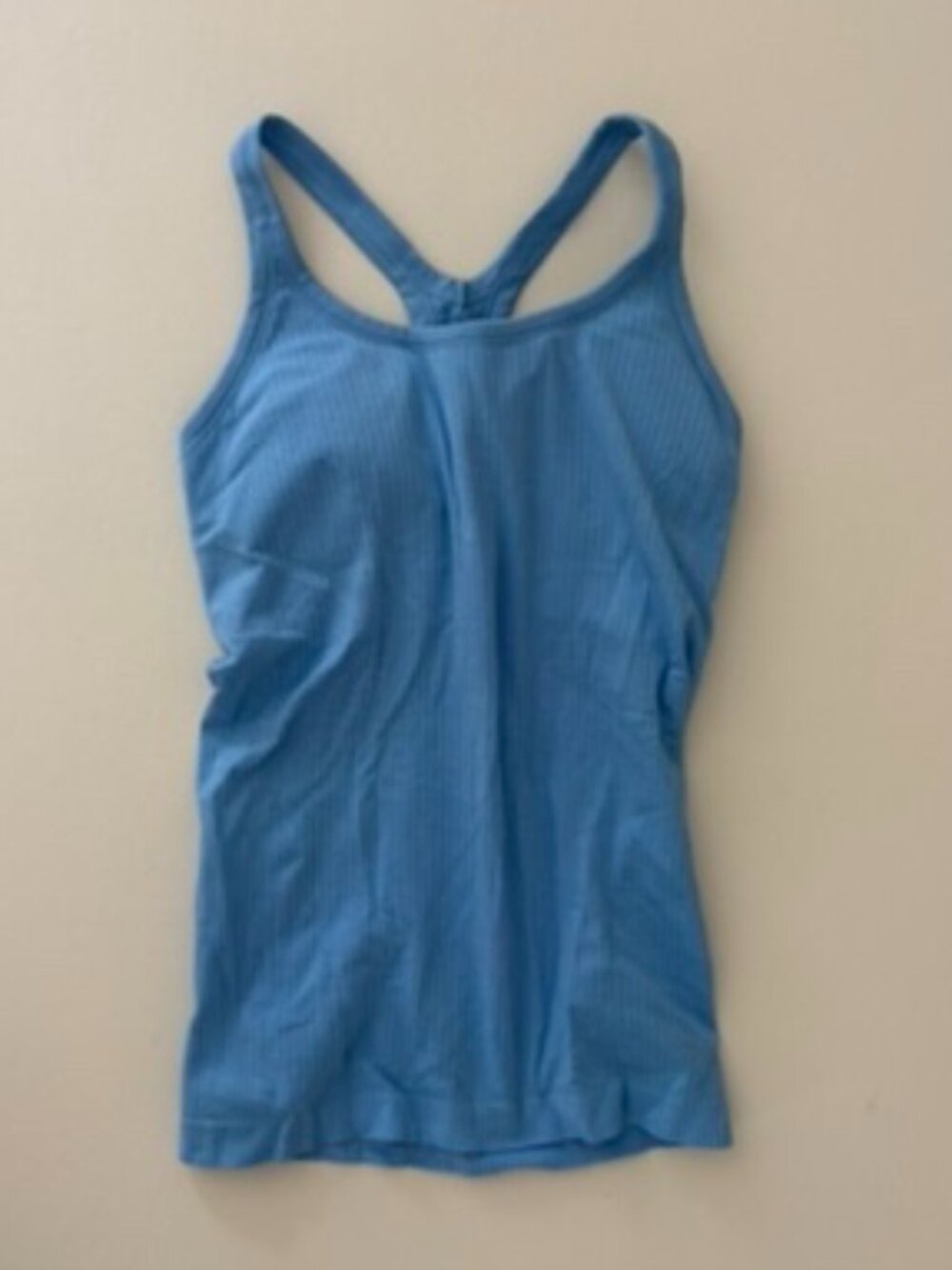 Lululemon Blue Ribbed Racerback Tank Built-In Bra Size 6